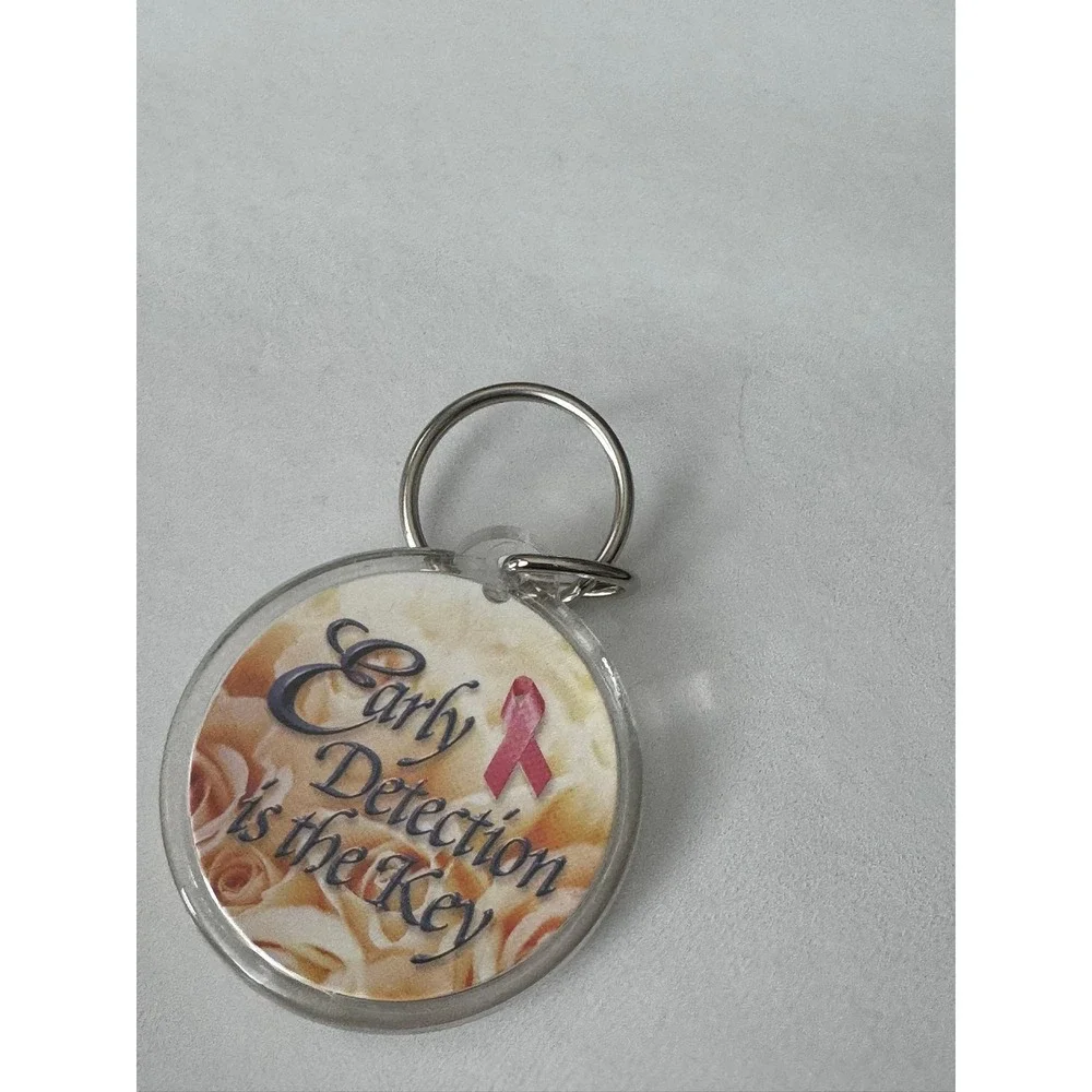 Breast Cancer Awareness‎ Keychain Early Detection Is The Key Pink Ribbon Floral